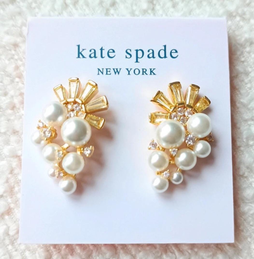 Kate Spade 真珠の装飾が施されたイヤリング sv950】イヤリング 〜 アコヤ真珠＆クリスタル | petite anne