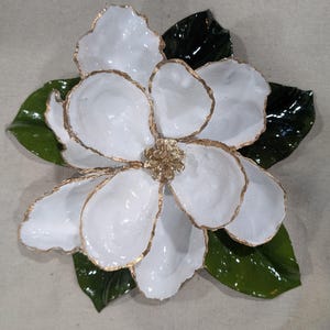 Oyster Shell Magnolia Flower- Large beautiful resin coated