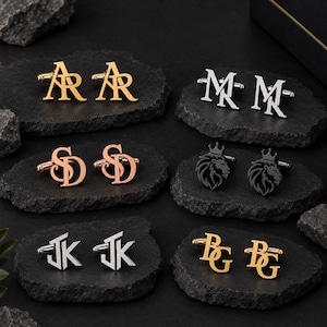 Manchetknopen met aangepast logo, manchetknopen met logo van Any symbol And Company, cadeaus bruidsjonkers, huwelijkscadeau, manchetknopen op maat, cadeau voor hem, kerstcadeaus