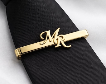 Custom Name Tie Clip | Initial Tie Bar for Men | Groomsmen Gift | Wedding Gift for Groom, Gift For Him, Christmas Gifts.