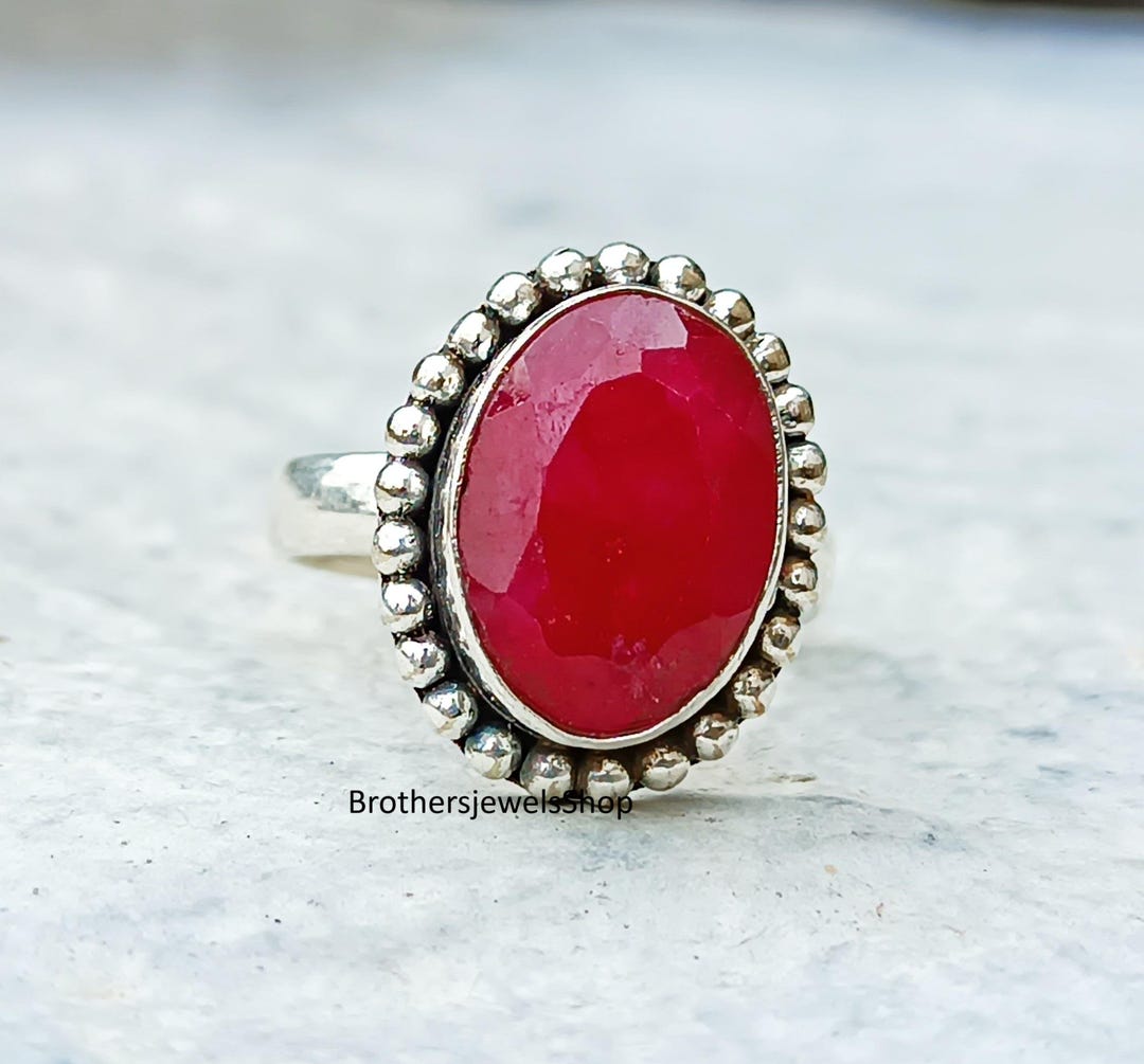 natural ruby silver ring, dainty ruby ring, stackable... Dainty Ruby Ring: 925 Sterling Silver, Designer Jewelry - Etsy
