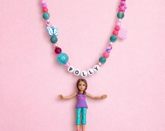Polly Pocket 1990s Charm Necklace with vintage toy