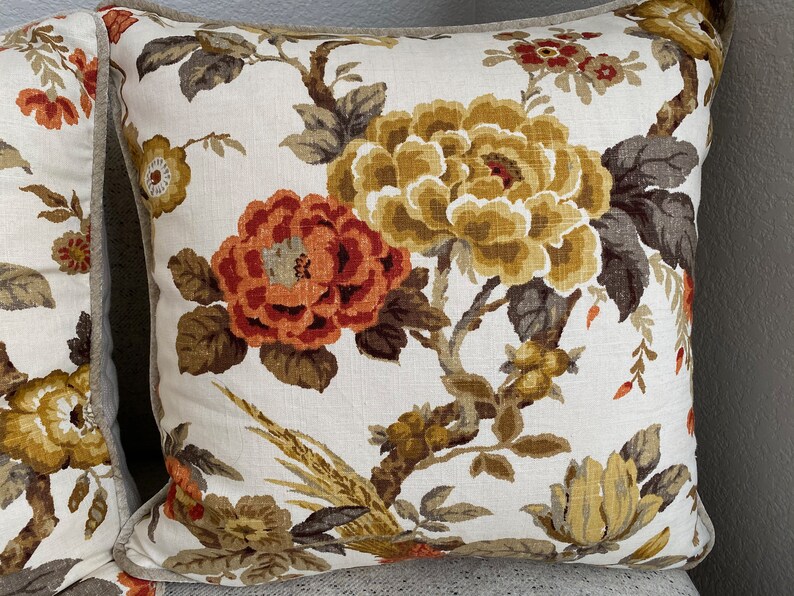 Farmhouse Pair 24 Euro Pillow Shams Fabricut Floral Etsy