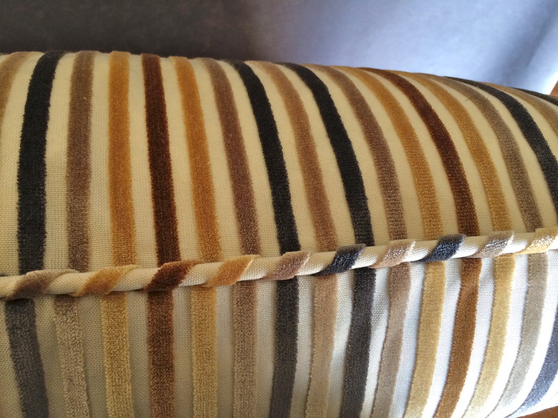 Pair Modern Chenille Stripe Pillow Euro Shams/ 25x25 Etsy