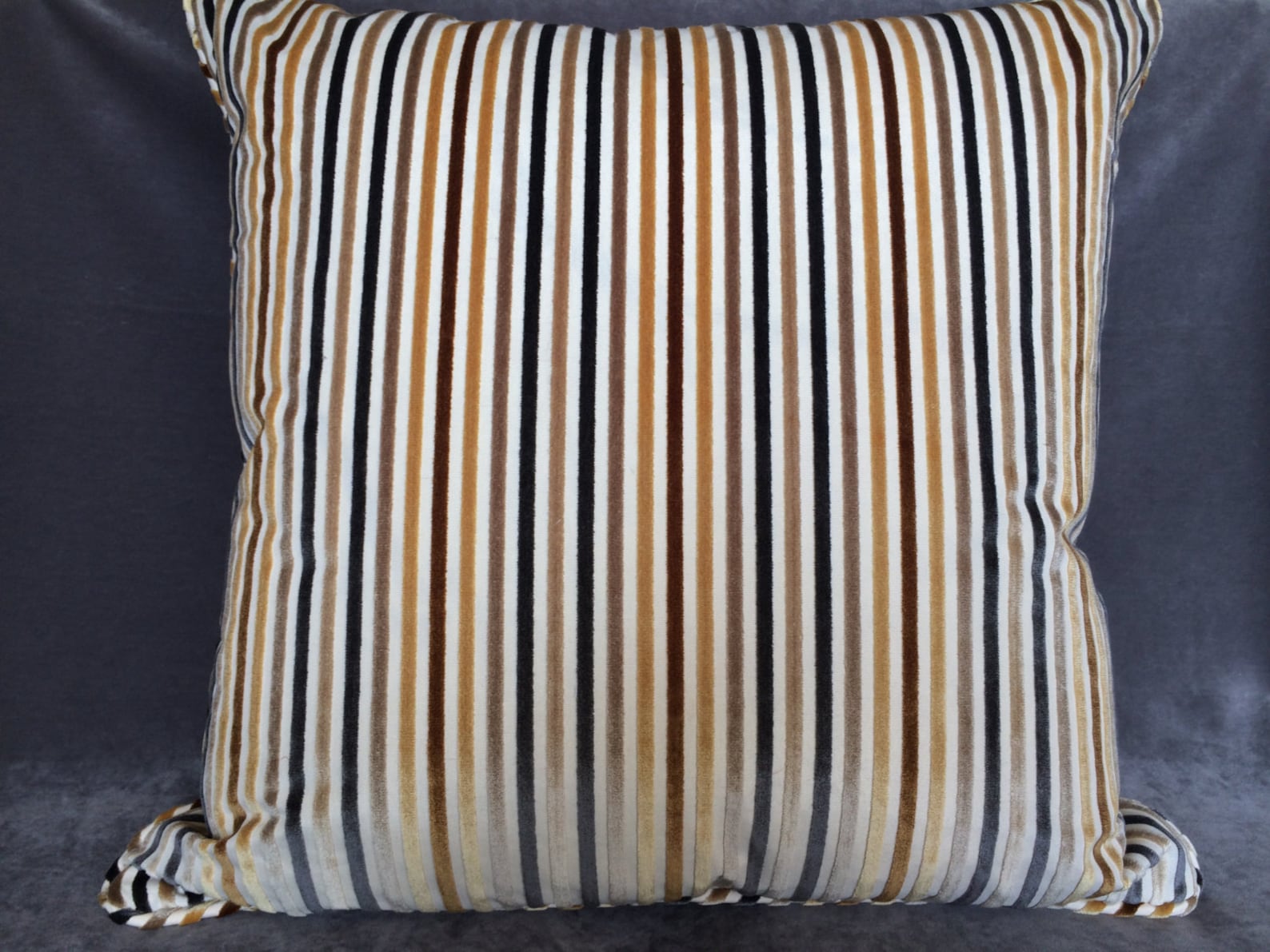 Pair Modern Chenille Stripe Pillow Euro Shams/ 25x25 Etsy