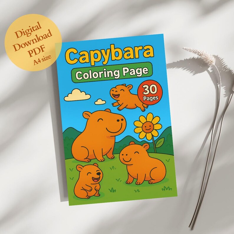 Capybara Coloring Book | Capybara Coloring Pages for Kids |animal ...