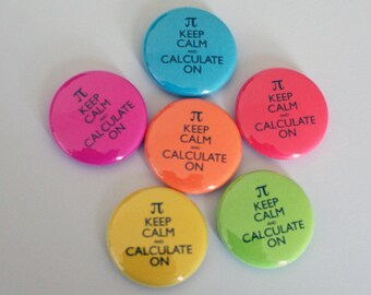 Colorful Neon Pi Nerdy Geeky Math 1 Pinback Button | Etsy