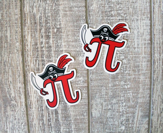 Pi Pirate Pi Day Math Funny Silly Humor Pun Nerd Geek Water Bottle Laptop  Vinyl Sticker | Gifts Under 5 Dollars