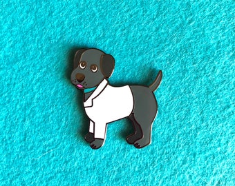 Science Nerdy Geeky Labrador Retriever Dog Pet Animal Lab Punny 1.25 Inch Hard Enamel Pin | Gifts Under 15 dollars