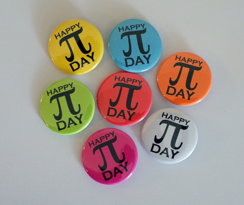 Pi Day Colorful Nerdy Geeky Math 1.5 Pinback Button Gifts Under 5 Dollars image 1