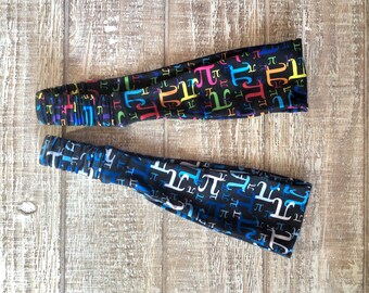 Math Teacher Colorful Rainbow Pi Nerd Geek Pi Day Yoga Active Knit Fabric Headband for Adult Women | Gifts Under 15 Dollars