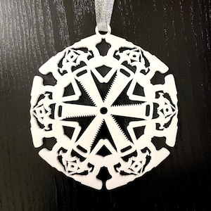Tool Hardware Handyman Dad Builder Construction Woodworking Carpentry DIY Snowflake Christmas Holiday Tree Laser Cut Acrylic Ornament