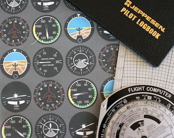 Flight Deck Airplane Instruments Fat Quarter Fabric