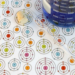 Periodic Shells Chemistry Science Cotton Fabric Fat Quarter