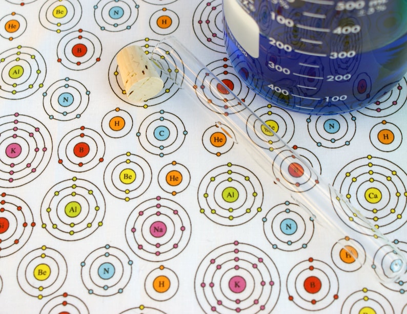 Periodic Shells Chemistry Science Cotton Fabric Fat Quarter image 1