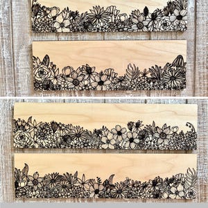 Custom Listing INSTANT DOWNLOAD: SVG Sketched Floral Flower Boho Bohemian Wedding Bridal Shower Rectangle Sign Laser Cut Nursery Decor