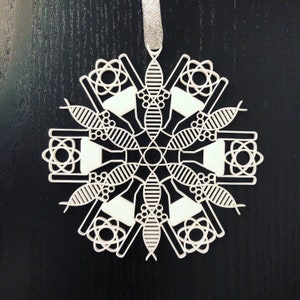 Science STEM Biology Chemistry DNA Snowflake Christmas Holiday Tree Laser Cut Acrylic Ornament