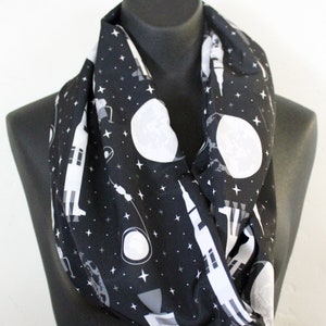 Apollo Space Moon Landing Rocket Spacecraft Aerospace Engineer Nerd Geek Girl Silky Infinity Scarf