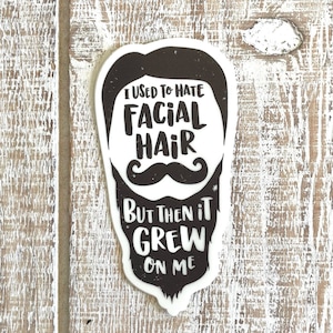 Piada engraçada do pai, Corny PunFacial, cabelo, barba, bigode, presente do dia dos pais, adesivo de garrafa de água de vinil | Presentes abaixo de 5 dólares