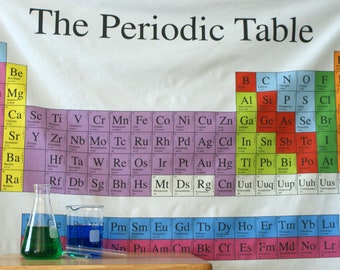 Tabla periódica Química Ciencia Algodón Tela (Panel de 1 Yard)