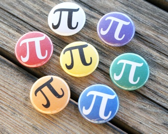 Colorful Pi Math 1" Pinback Button | Gifts Under 5 Dollars