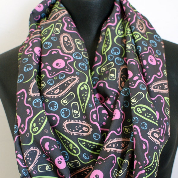 Microorganisms Nerd Geek Biology Science Silky Infinity Scarf