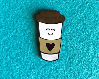 Cute Coffee Cup Enamel Pin | Coffee Lover Gift