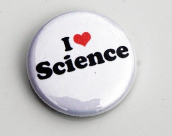 I Heart Science 1" Pinback Button | Gifts Under 5 Dollars