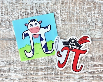 Pi Day Vinyl Sticker: Pirate Cow Math Pun - Funny Nerd Gift