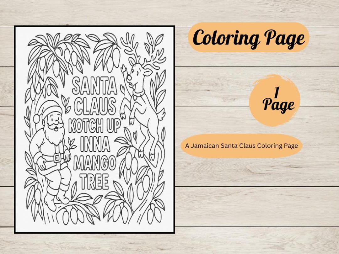 Tropical Christmas Coloring Page | Relaxing Holiday Printable for Kids ...
