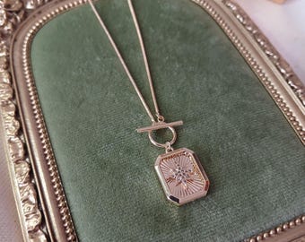 CÉLESTE MEDALLION NECKLACE , gold necklace , jewelry, gift for her