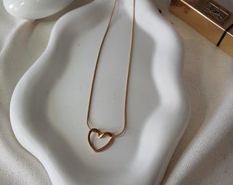 HEARTLINE NECKLACE , gold necklace , jewelry, gift for her,earring