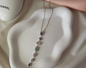 AURALINE SILVER NECKLACE , necklace , jewelry, gift for her,