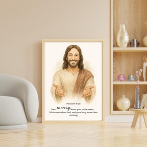 Matthew 6:25 Printable Wall Art , Inspirational quotes , Bible verse , Digital Download