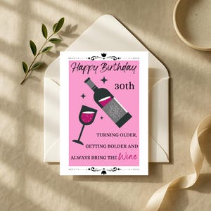 Funny 30th Birthday Card , Printable Birthday Card , Sister , Mom , Friend , Digital Download 5x7
