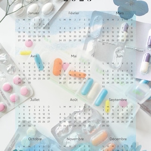 Printable Médical Calendar- Digital product
