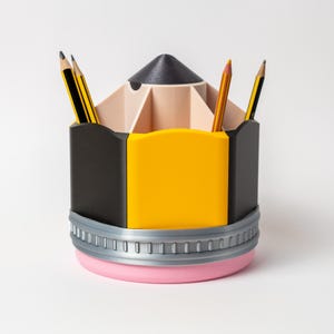 Portalápices para niños: organizador de escritorio colorido para niños Black & Yellow