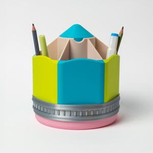 Portalápices para niños: organizador de escritorio colorido para niños Turquoise & Green