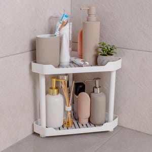 Corner Shower Shelf – 2-Tier Slotted Rustproof Bathroom Organizer