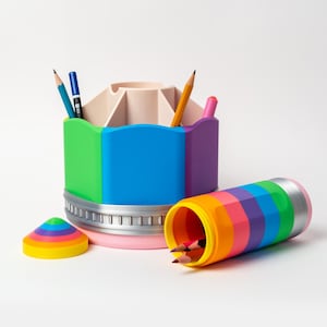 Portalápices para niños: organizador de escritorio colorido para niños imagen 6