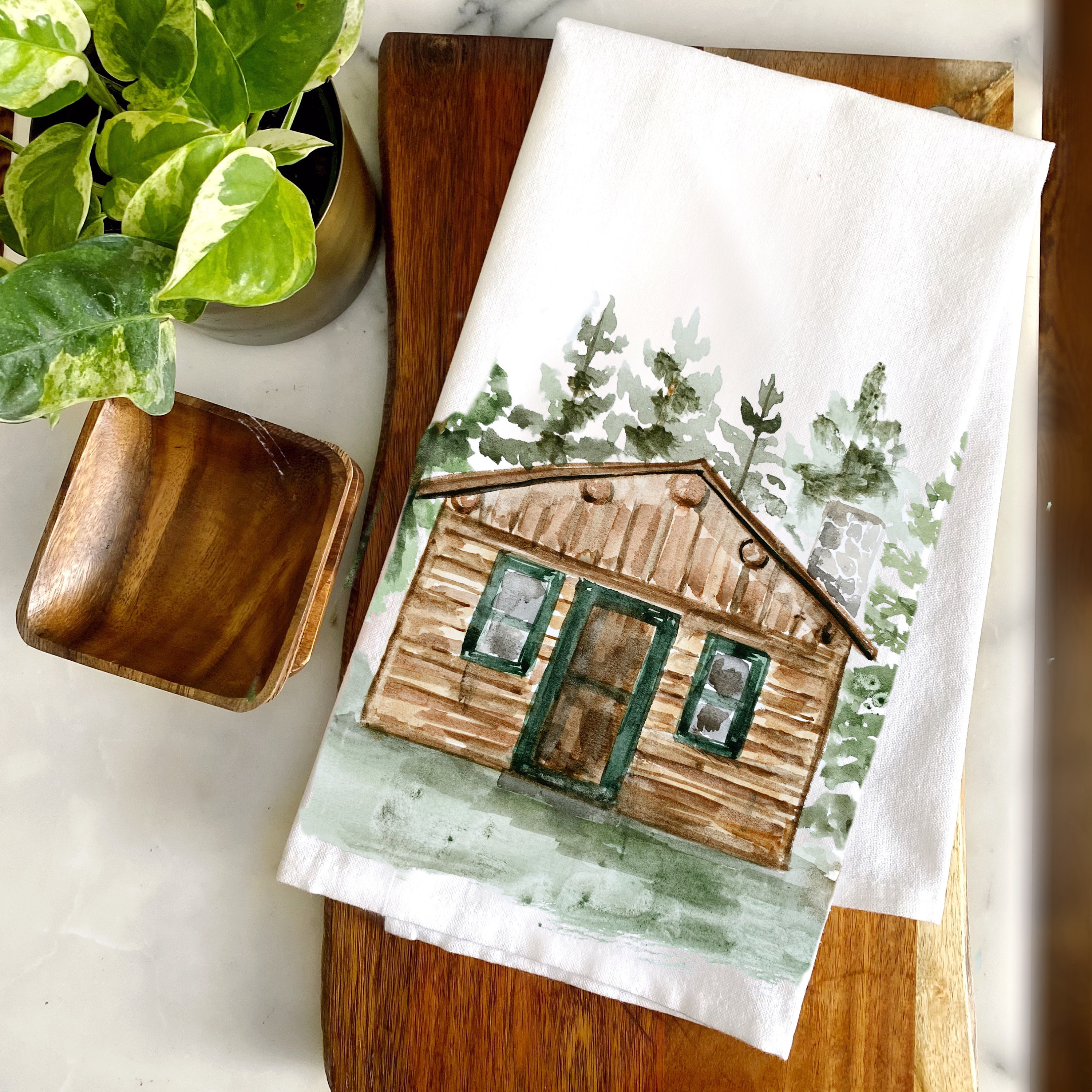 Knibeo Rustic Cabin Kitchen Towels - Cabin Decor, Bathroom Hand Towels,  Farmhouse Dish Towels 16x24, Tea Towels for Kitchen Decorative, Log Cabin