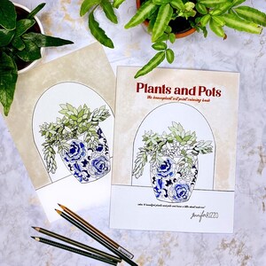 Digital and Printable PDF Plants and Pots Adult Coloring Book