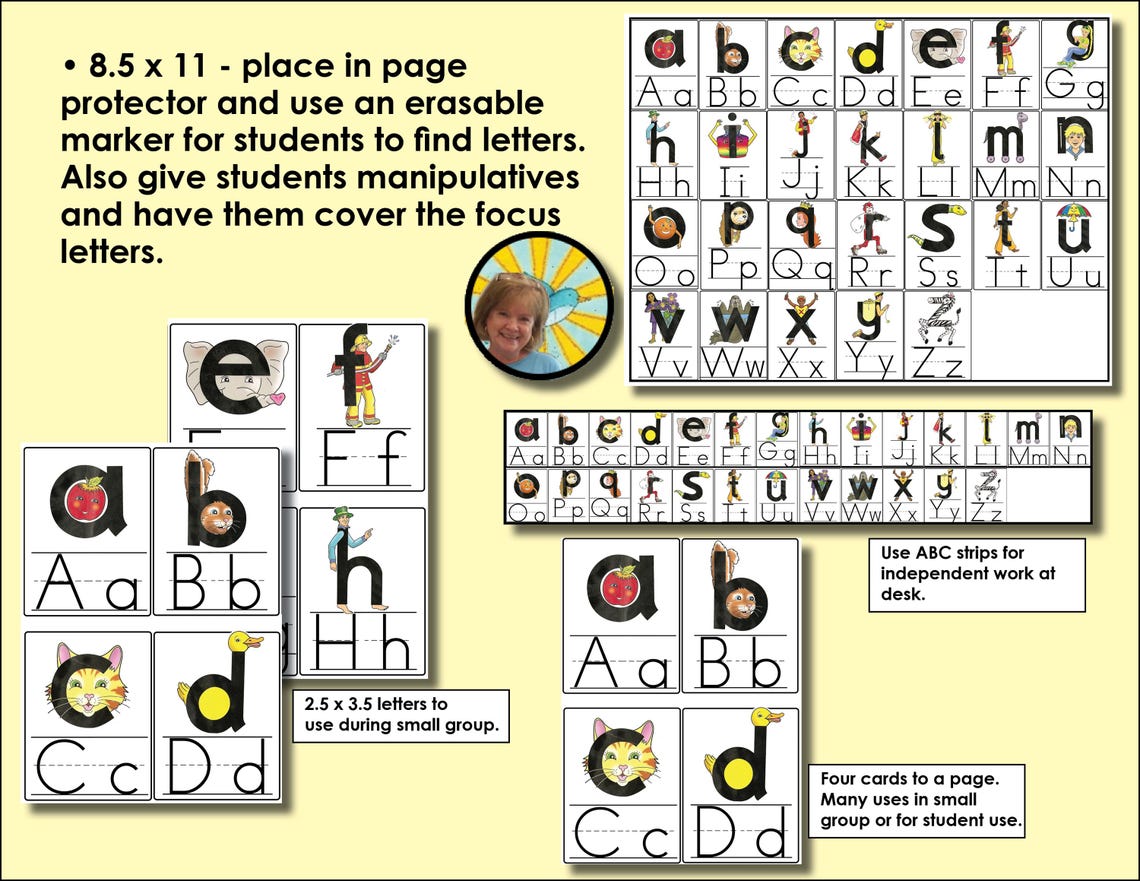 Letterland Phonics - ABC Cards to Print - Different Sizes - Classroom ...