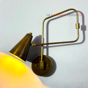 Mid Century Swing Wall Sconce - Italian Brass Wall Light - Adjustable Arm Light - Modern Vintage Sconce - Handmade Lighting Fixture