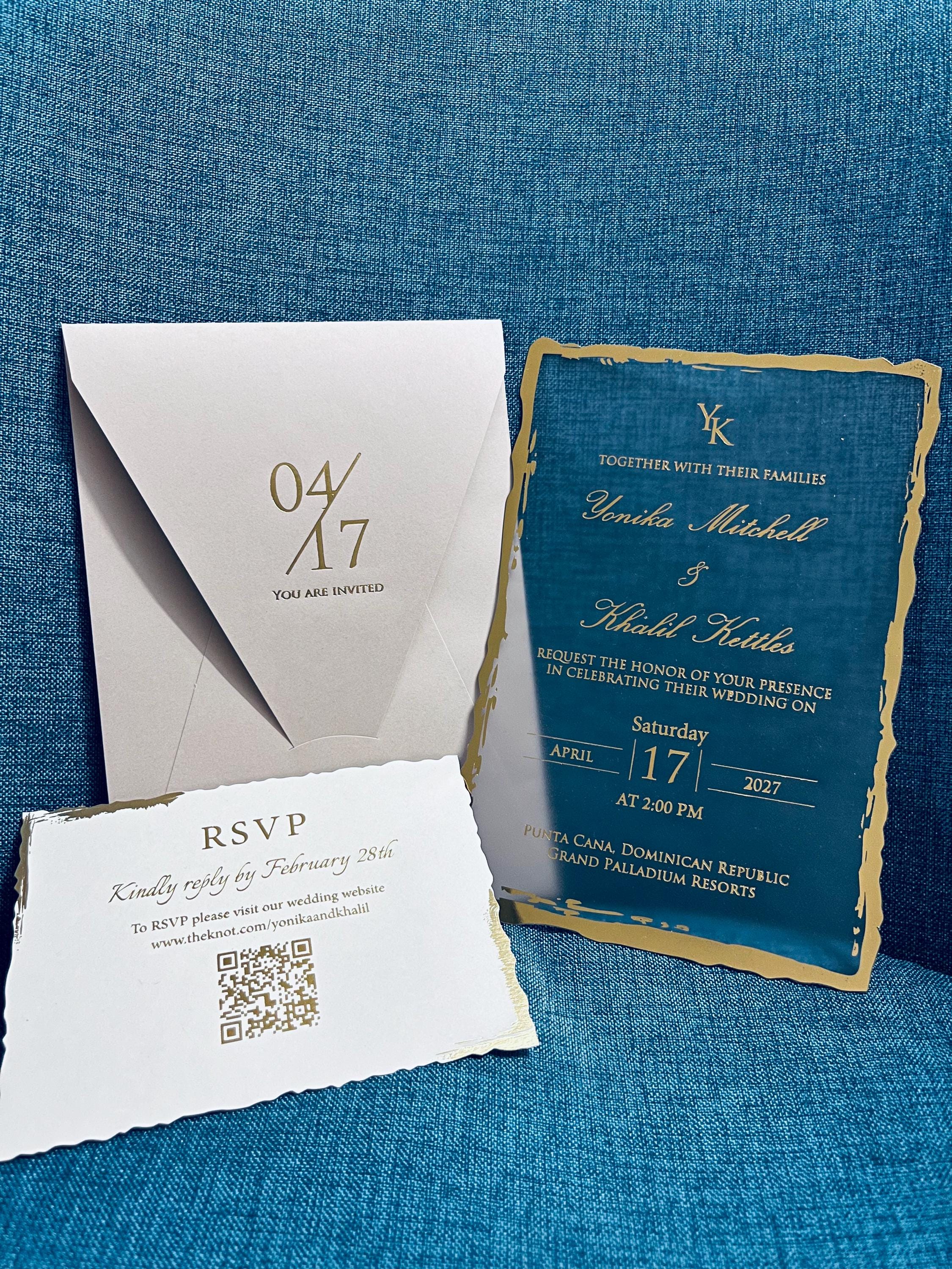Frosted Acrylic Foil Invitation Suite