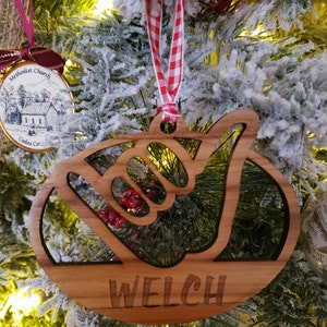 Shaka, Hang Loose, Hawaiian Christmas Ornament Personalized