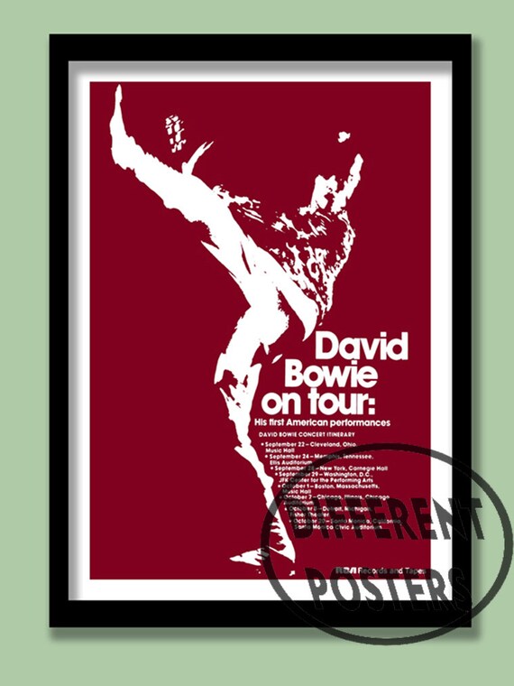 DAVID BOWIE Promotional Poster Quality Reproduction Print Wall Art Wall ...