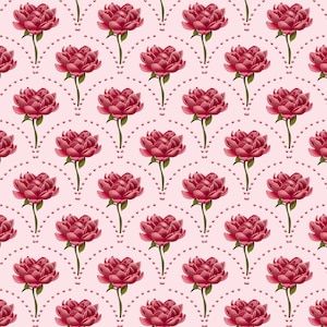 Peony Seamless Pattern | Watercolor Floral Digital Paper | Blush Pink Peony Background | Elegant Flower Printable | Wedding Scrapbook Paper