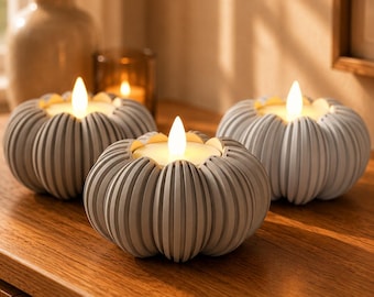 Pumpkin Tealight Holder | Modern Autumn Decor | 3D Printed Candle Holder | Pumpkin Autumn Decor | Halloween Table Decoration | Japandi Autumn Decor