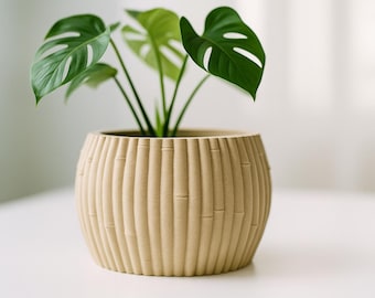 Pflanztopf Modern | 3D gedruckter Blumentopf | Japandi Pflanzentopf für Monstera | 3D gedruckter Pflanztopf | Japandi Übertopf | wasserdicht